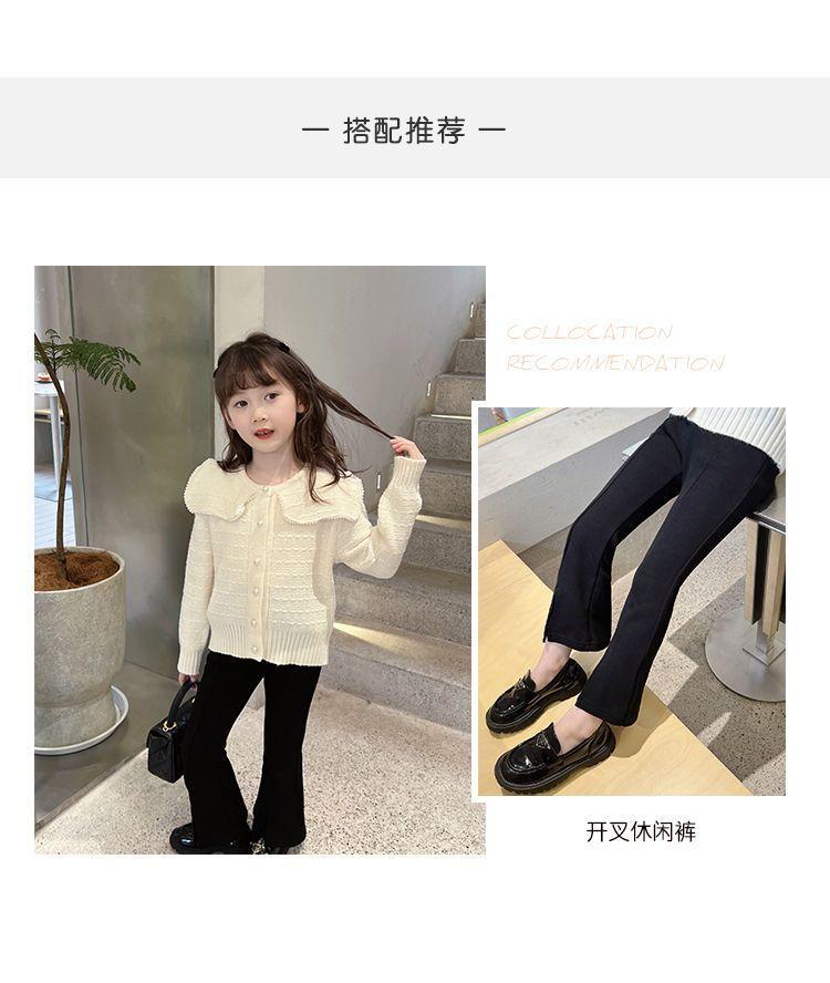 Product Introduction of Girls' Fashionable Cardigan Girl Knitted Sweater Kids' Sweater Middle and Big Children's Coat 2024 Spring New Bottoming Shirt Fashion 4