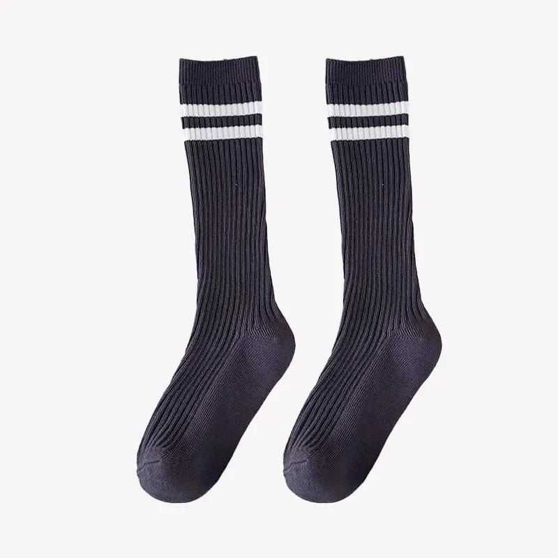 Product Introduction of Spring Autumn Soft Cotton Korean Fashion School Sock for Kids Boy Girl Simplicity Solid Color Striped Calf Sock for Children 21