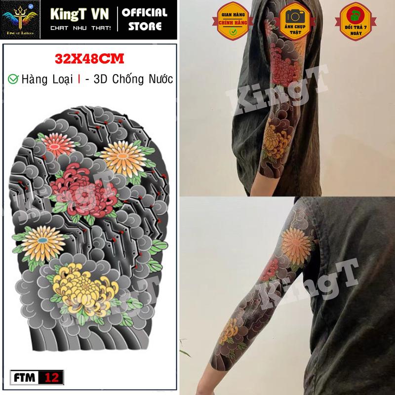 【KingT - ẋăm DÁN MÀU NHẬT CỔ TAY 3-5 NGÀY hình ẋăm tạm thời tay màu cực chất cool ngầu hình ẋăm rồng kì lân mèo thàn tài hoa cúc xăm giả full chân 30 ngày