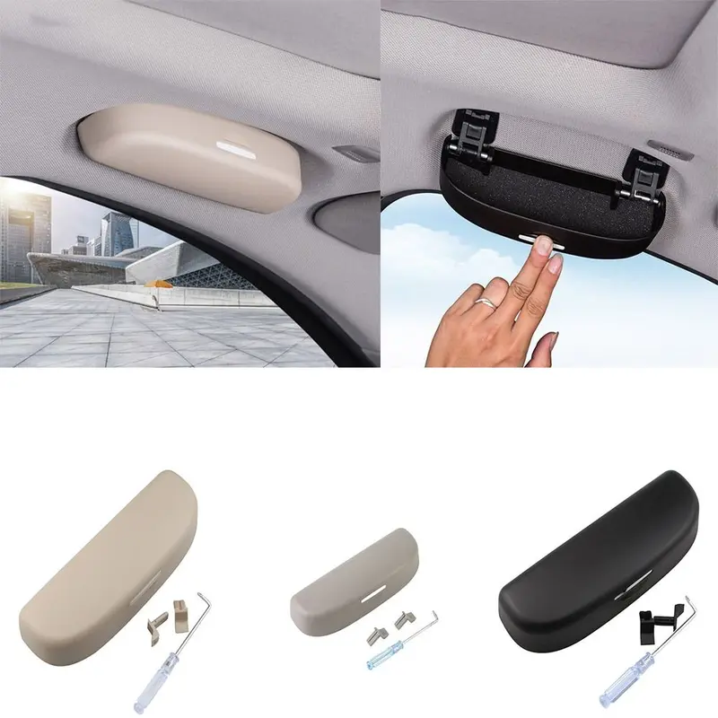 Hộp Đựng Kính Râm Ô Tô, Cầm Tay, Chất Liệu ABS, Đa Chức Năng, Thích Hợp Cho Mọi Loại Ô Tô, Có Thể Tái Sử Dụng, 3 Màu Có Sẵn, Hộp Đựng Kính Râm Ô Tô, Hộp Đựng Kính Râm, Cho VW 0