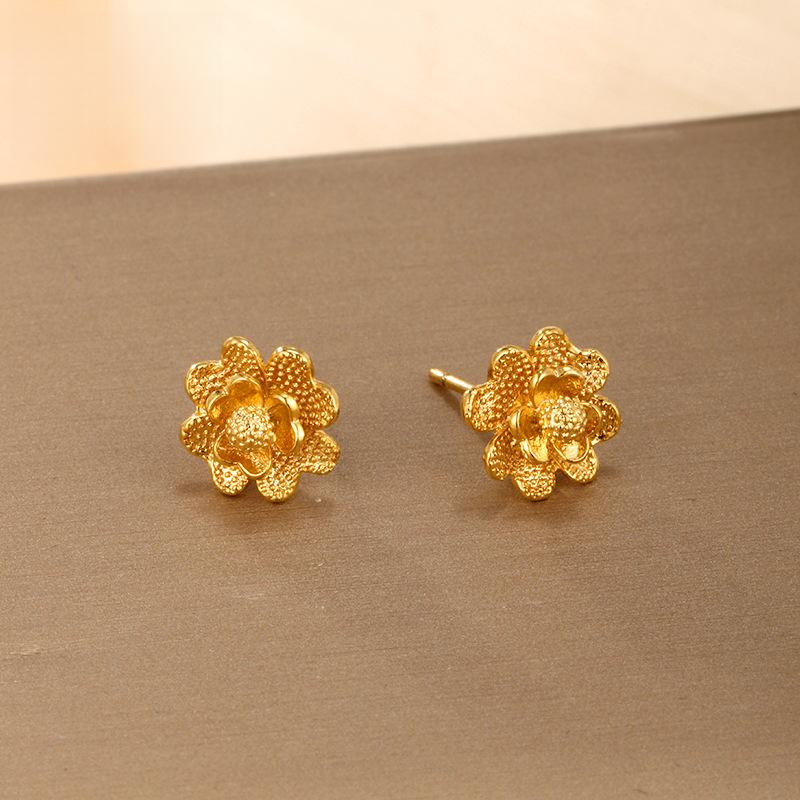 Bông Tai Đinh tán Hình Hoa Trang sức thời trang, thiết kế hoa Cổ Điển phong cách Cổ Tích 4