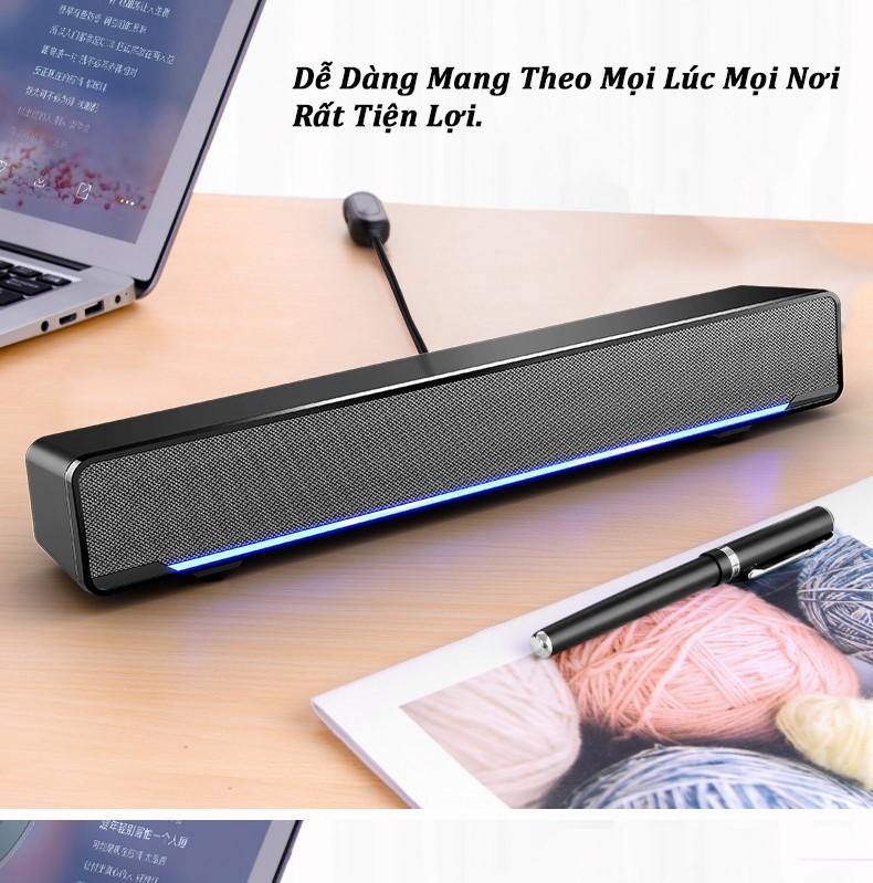 Loa vi tính V196, Âm Thanh Siêu Trầm, Có Dải Đèn Led Cao Cấp