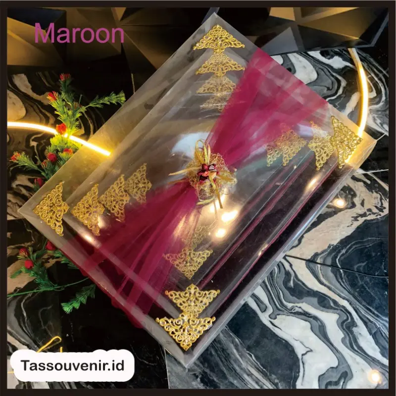 Box Kotak Seserahan 1 Set Isi 4 Pernikahan Dengan Tutup Mika Model Tile Satin Tempat Hantaran Merah Pita Foto Asli Silver 5