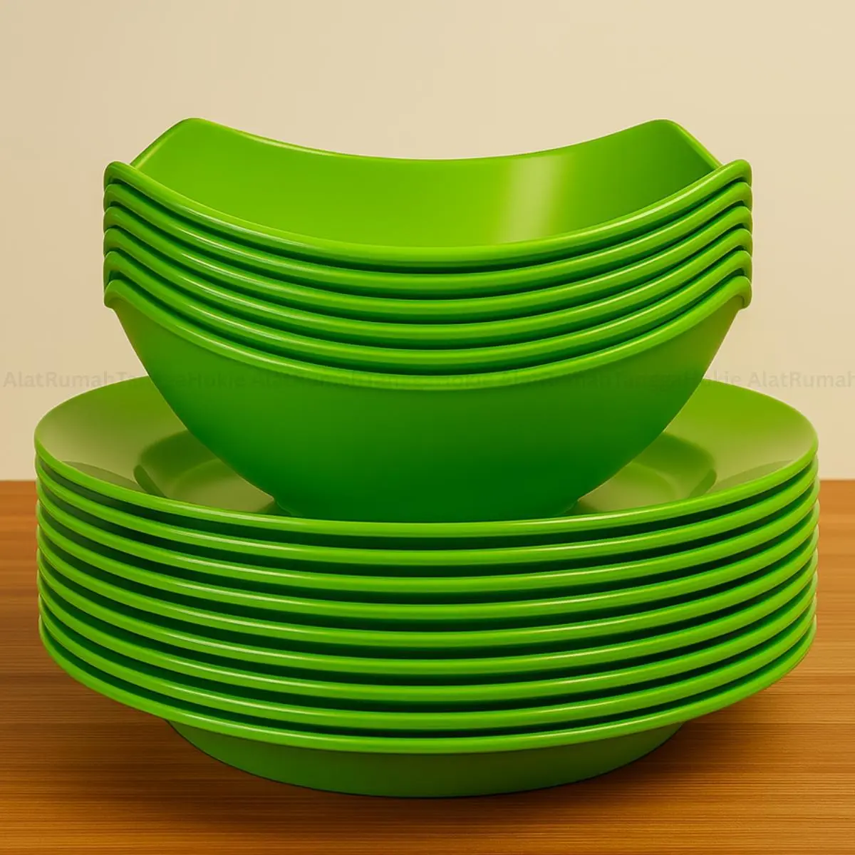 12 PCS PIRING MANGKOK LENGKUNG PLASTIK TEBAL MIE SOTO RAMEN BAKSO JEPANG SET