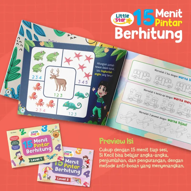 Buku Belajar Berhitung - Little Star 15 menit Pintar Berhitung (Usia 3+) Ziyad Books 6