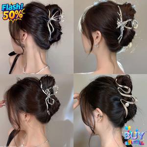 กิ๊บติดผมโลหะโบว์เรียบง่าย สำหรับผู้หญิง ระดับไฮเอนด์ ขนาดใหญ่ กิ๊บฉลามหรูหรา สไตล์มินิมอล ดีไซน์ใหม่ ดีไซน์สวย ทันสมัย ราคาไม่แพง หรูหรา วางจำหน่ายในปี 2025