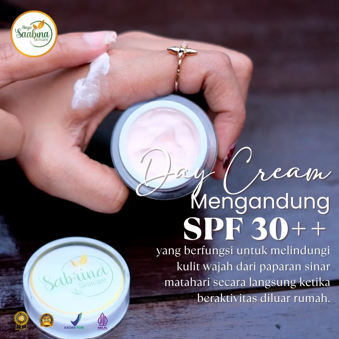 DAY CREAM MOISTURIZER SABRINA SKINCARE SPF 30+ NO FOUNDI