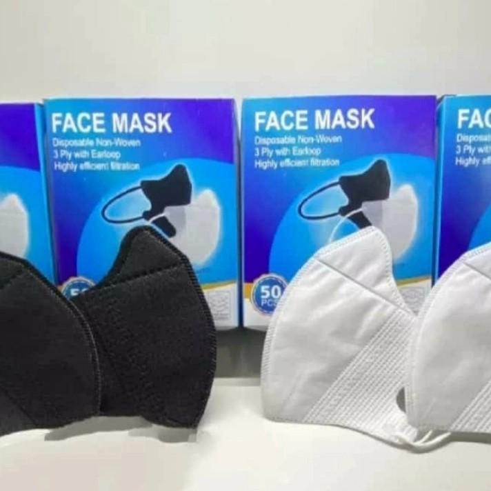 Product Introduction of masker duckbil isi 100 pis 2box/masker duckbil dewasa hitam dan putih Duckbill Mask 1