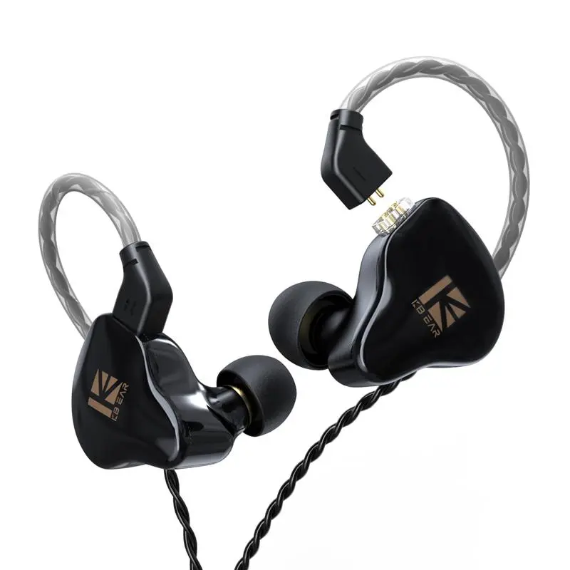 KBEAR KS1 In-ear Monitor Earphone, Bass Wired Earbuds, Clear Sound IEM Headphones, High Resolution Noise Canceling Ear Monitors Headphone for Singers Musician, Audio