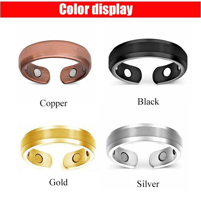 Product Introduction of Magnetic Rose Gold Open Health Care Ring Dual Magnetic Male Magnetic Ring 0