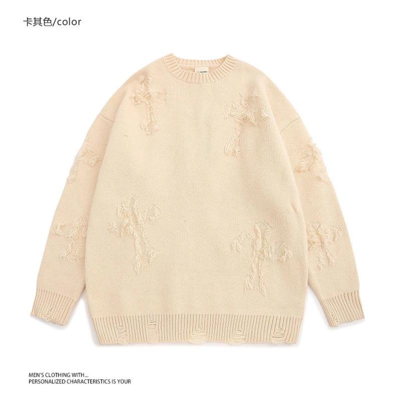 Product Introduction of Áo len xước hình thập giá nam nữ unisex form rộng thời trang hàn quốc Menswear Shirt 29