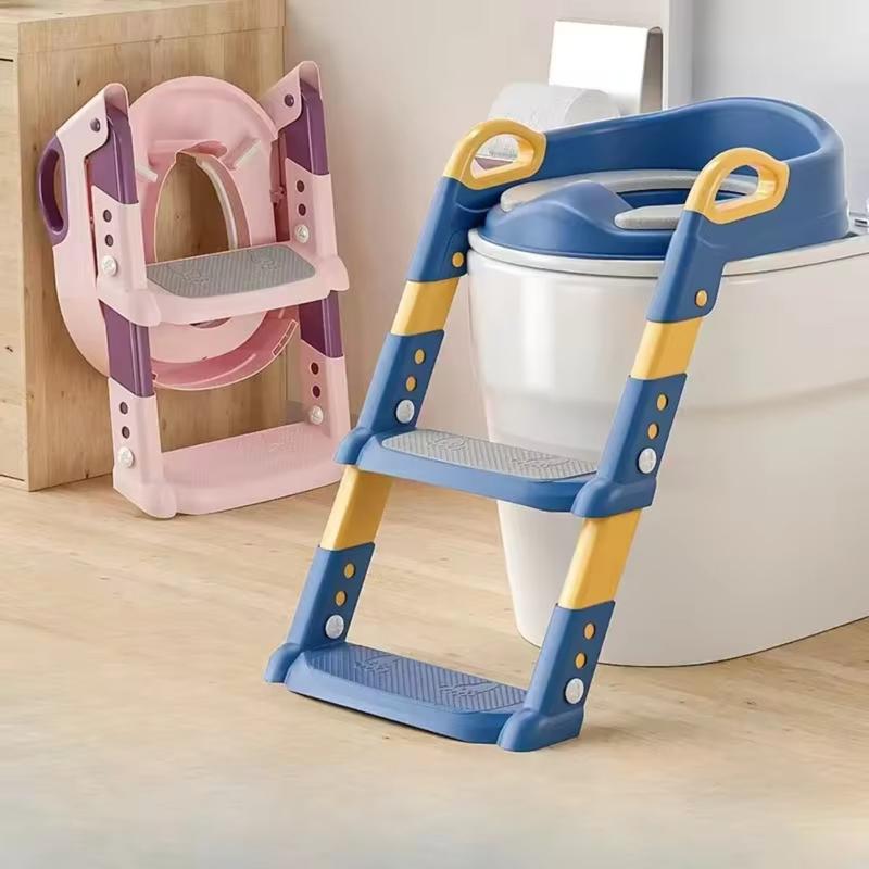 Product Introduction of Children's Toilet Seat Stairway Baby Boys and Girls Toilet Folding Stand Step Stool Children's Step Toilet Seat Ring 0
