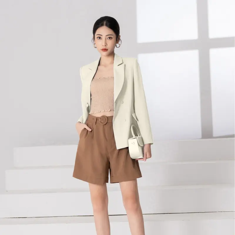 Áo vest nữ HeraDG thiết kế chiết ly, 2 hàng cúc song song, chất liệu tuytsi cao cấp WAVBB2031 3