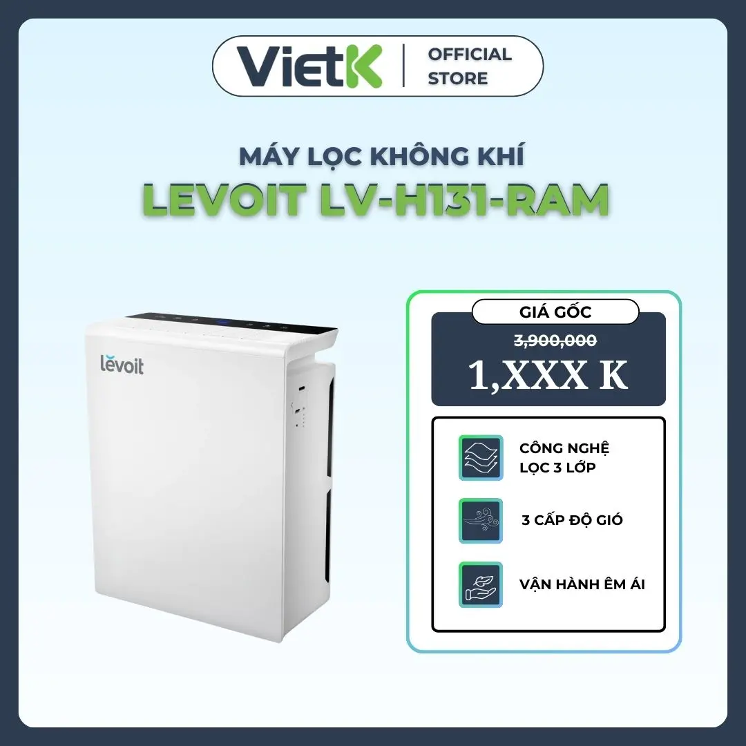 Máy lọc không khí Levoit LV-PUR131-RAM 48m2, Bộ lọc HEPA H13, Tiết kiệm năng lượng