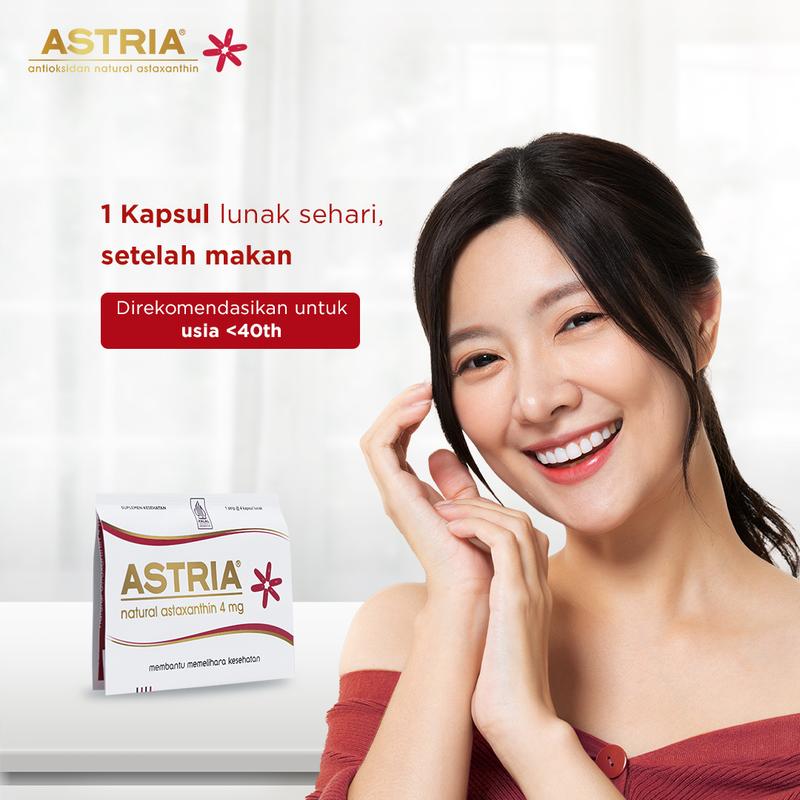 ASTRIA Suplemen Antioksidan Natural Astaxanthin Kemasan Praktis 1 Pack x 4 Soft Capsule ( Suplemen Antioksidan / Multivitamin Menjaga Daya Tahan Tubuh / Kesehatan Kulit ) 3