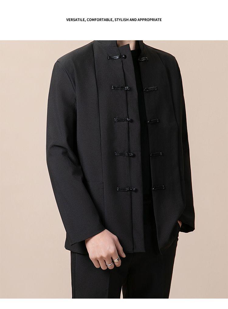 Product Introduction of New Chinese Style Men's Stand Collar Zhongshan Suit Retro Niche Button Wedding Chinese Style Tang Suit Jacket Set Elegant Trendy Women 26