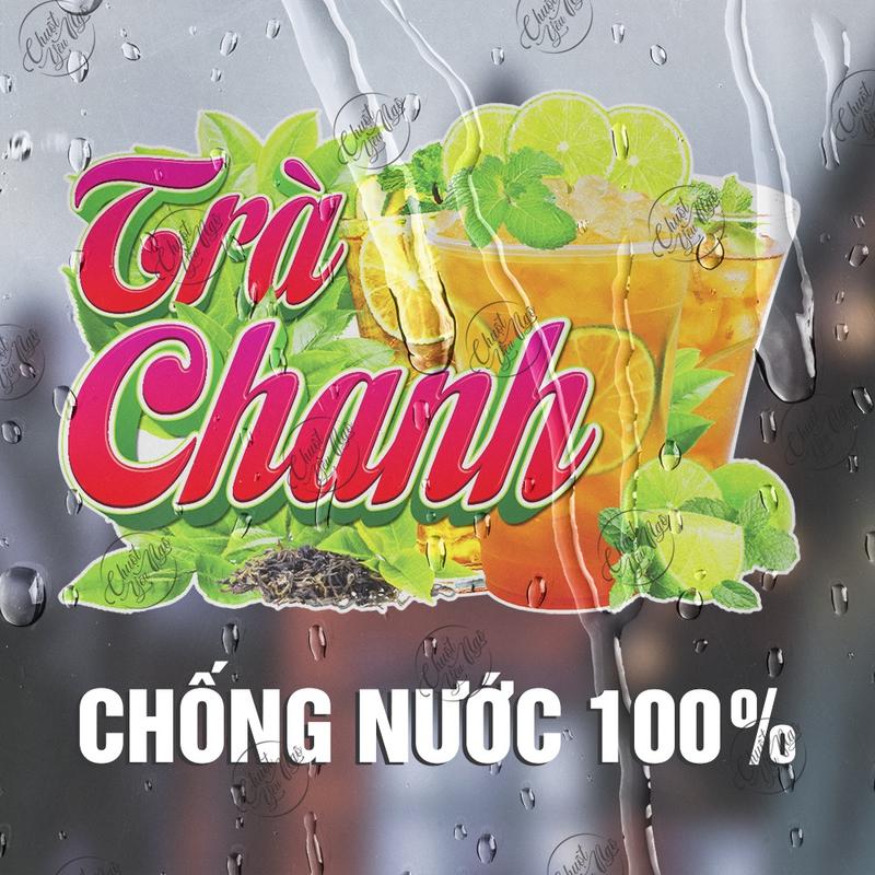Miếng dán TRÀ CHANH decal sticker xe đẩy dán tường trang trí quán trà sữa cà phê trà trái cây quán ăn 2