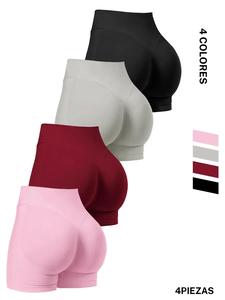 Pantalones cortos deportivos sólidos de cintura alta para mujer, pantalones cortos de alta elasticidad cómodos y transpirables, ropa deportiva para mujer para uso interior y exterior, ropa de gimnasio,pantalones deportivos para mujer,shorts