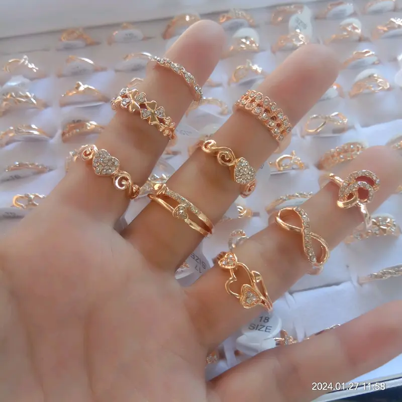 Cincin Rhodium rose gold Cantik Perempuan 1