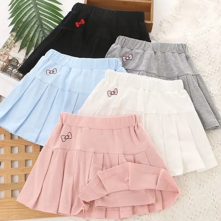 Skirt Mini, untuk Kanak-kanak Perempuan, Ketibaan Baru Musim Panas, Skirt Puteri Berlipat Gadis Kecil, Serba guna, Anti-Pendedahan, Sesuai untuk Kanak-kanak dan Bayi, Skirt Seluar Pendek