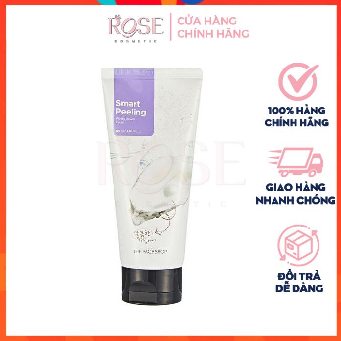Tẩy Tế Bào Da Chết Mặt The Face Shop [CHÍNH HÃNG] Hàn Quốc TFS White Jewel Peeling Ngọc Trai 120ml