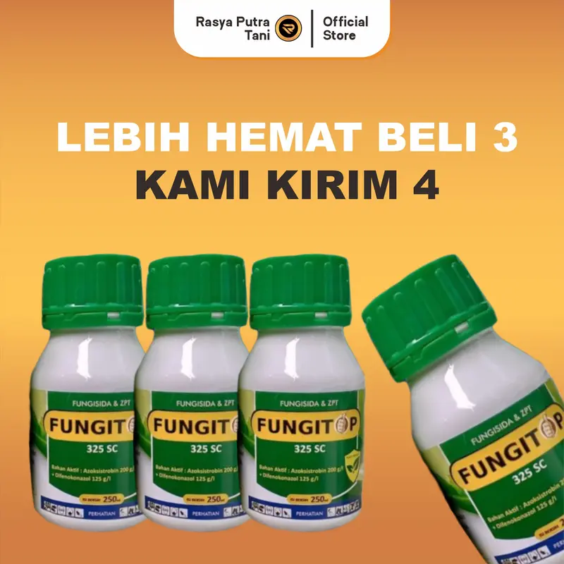 BELI 3 GRATIS 1 FUNGISIDA FUNGITOP 325 SC 250ml PROMO GROSIR INSEKTISIDA/FUNGISIDA Difenokonazol Azoksistrobin Tanaman 2