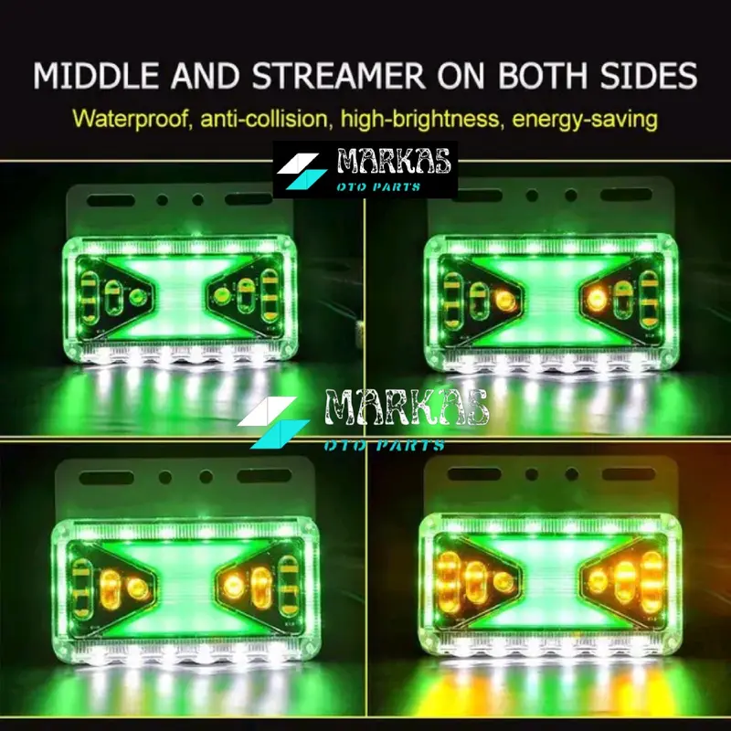 Lampu Led Samping Bak Truk Variasi 24volt Model Kotak 30Led Sein Running Light Waterside 3
