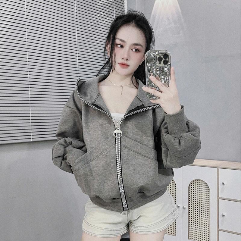 Áo khoác khóa to thun PC cao cấp dày mát Hottrend thời trang nữ - Top 2