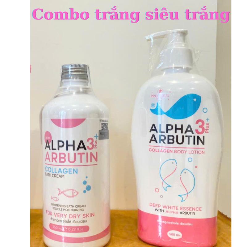 COMBO SIÊU TRẮNG dưỡng thể + sữa tắm Alpha Arbutin hàng chính hãng Thái Lan kem body