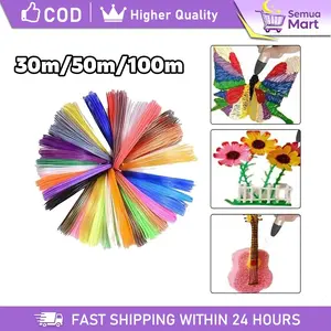10/20 Warna Filamen Printer 3D PLA - 3/5m 1.75mm, Tahan Suhu Tinggi, Juga untuk 3D Pen