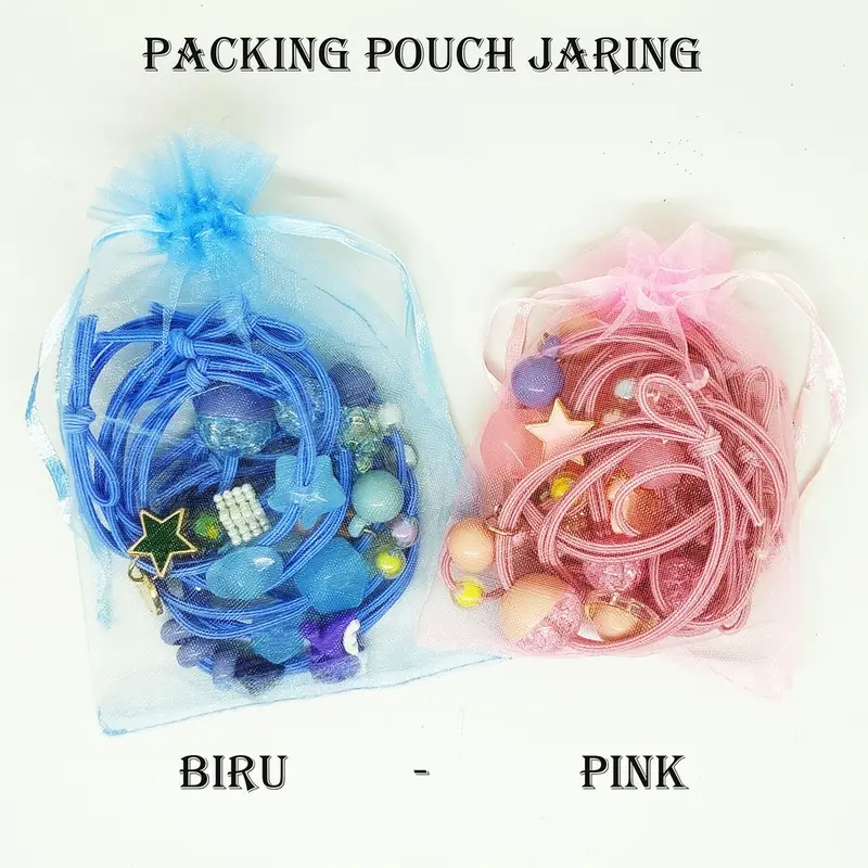 FREE POUCH - 8PCS / SET IKAT RAMBUT KOREA / IKAT RAMBUT ELASTIS MODEL KOREA / IKATAN RAMBUT KOREA 7