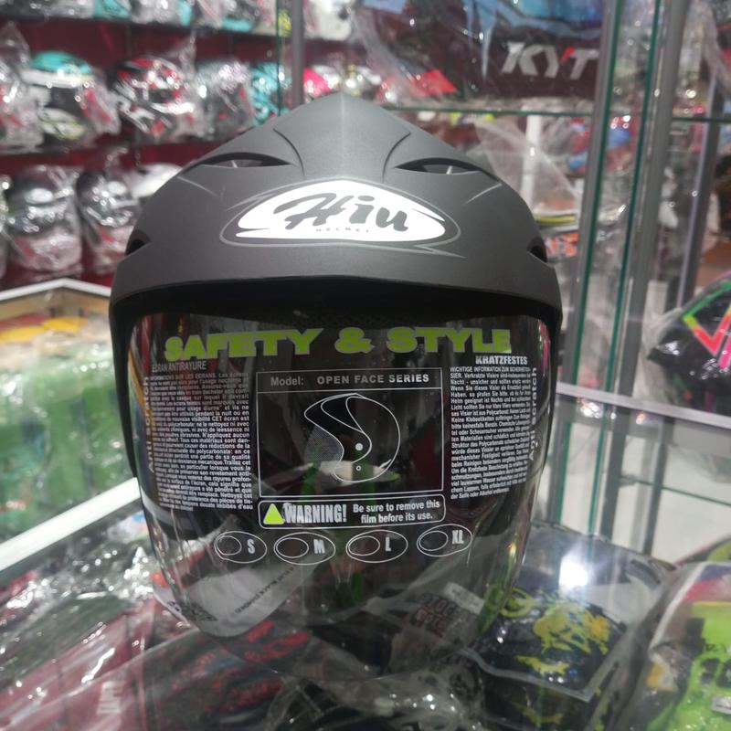 Helm HIU Nico R Solid Hitam Doff Original 1