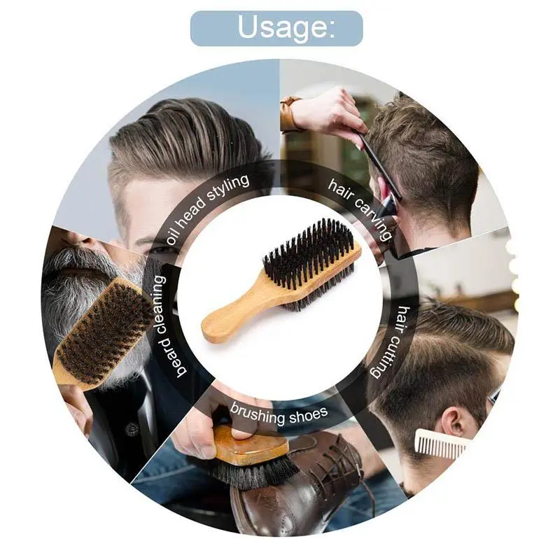 Double-sided Horse Mane Hair Beard Brush, Professional Beard Styling Comb, Heatless Haircare & Styling Comb for Beard Shaving, Valentine's Day Gift, Hair Style, Trending Beauty Products 6
