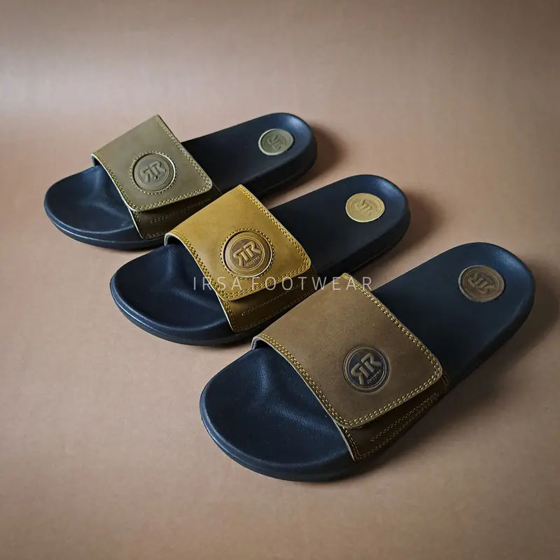 REZYREZ SANDAL KULIT ASLI GARUT / SANDAL KULIT / SANDAL PRIA / SANDAL SLOP / SANDAL SLIDE / BISA COD 4