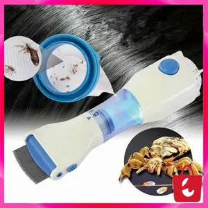 Sisir Kutu Rambut & Telur Kutu Ketombe Elektrik V-Comb Tanpa Bahan Kimia Berbahaya untuk Rambut dan Binatang Peliharaan