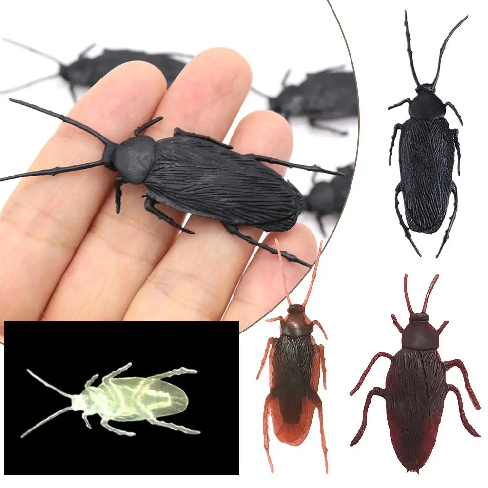 1pc Plastic Lifelike Cockroach Fake Insect Prank Toy Joke Halloween Party Toy Cockroaches