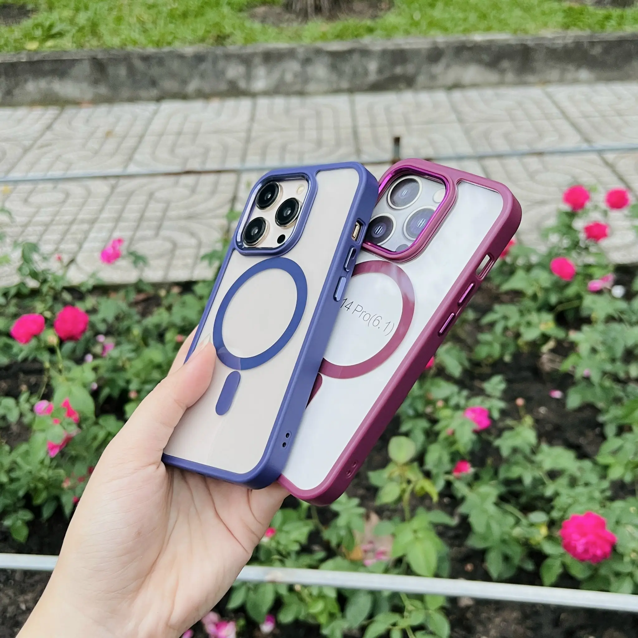 Ốp GKS viền màu hỗ trợ mag cho điện thoại