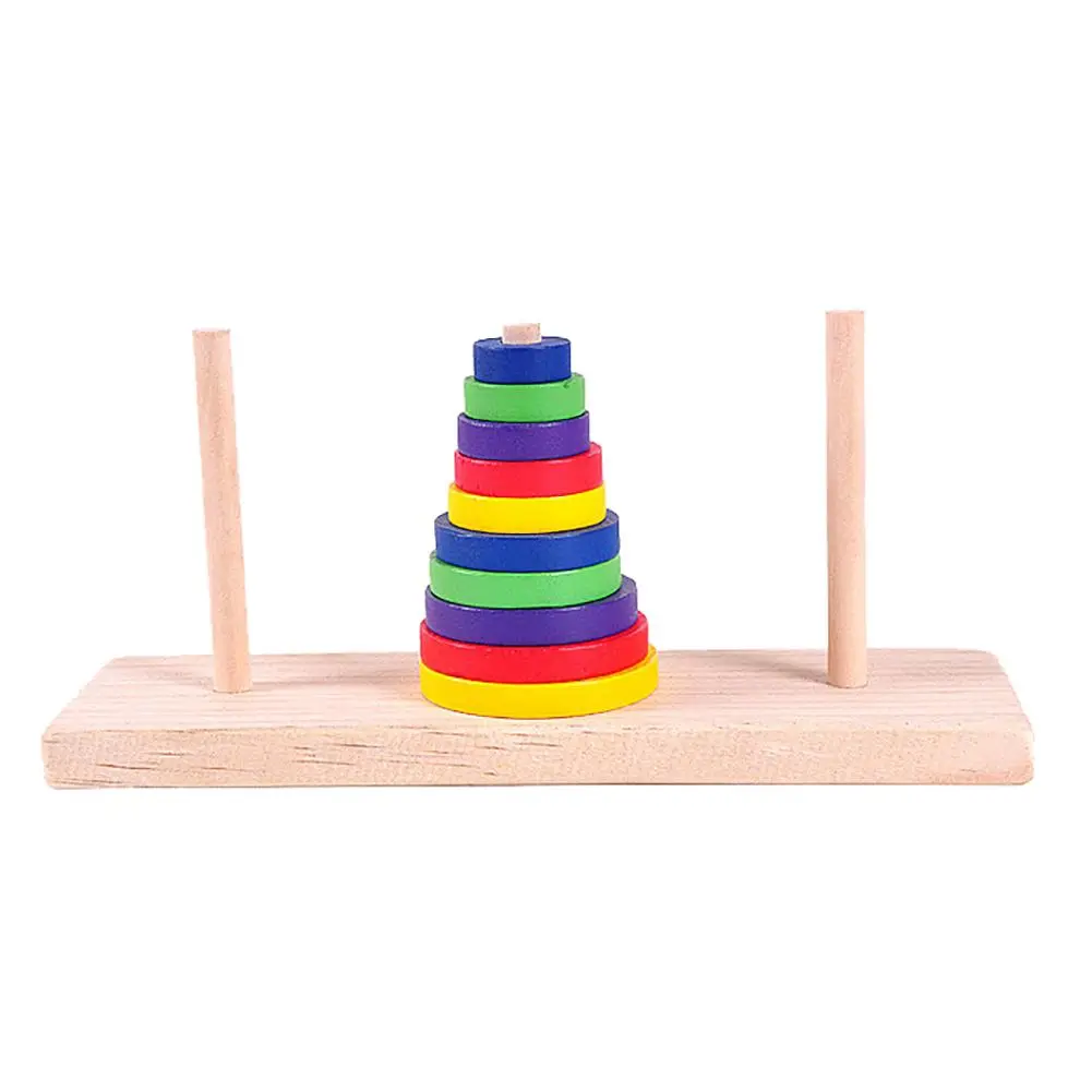 Segiyi Wooden Tower of Hanoi Ten Layers Developmental Puzzle Game Adult Children Toy