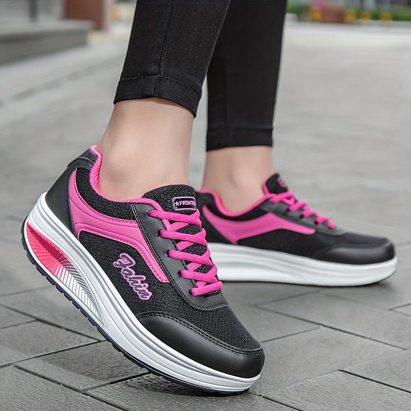 Shock Absorption Fashion Walking Shoes For Women, Breathable Wedge Sneakers, Outdoor Casual 8