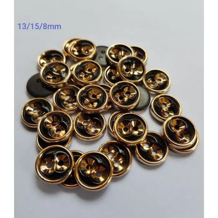 Kancing Baju Import Motif Mata Hitam List Emas 13 mm dan 15 mm Isi 100 PCS 1
