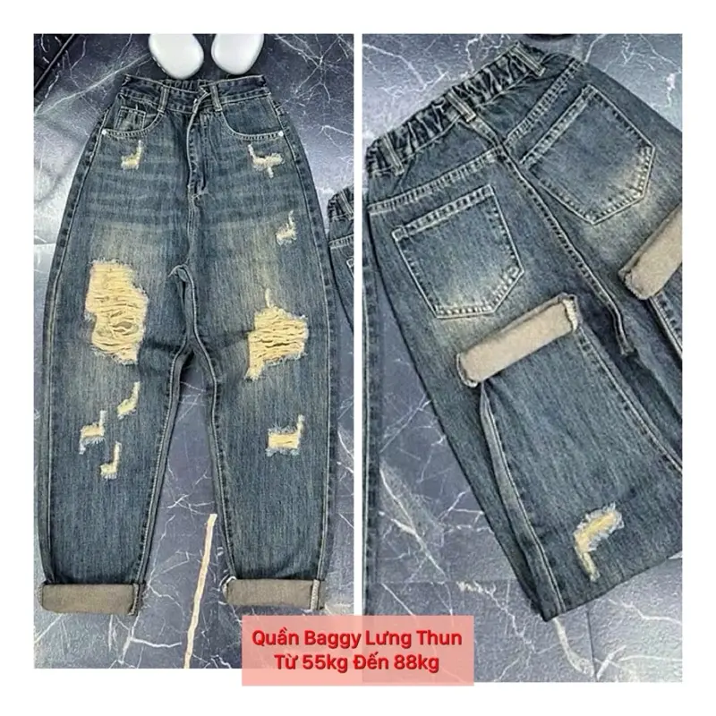 Quần Baggy Nữ Lưng Thun BigSize Từ 55kg đến 88kg mặc vừa Lưng Siêu Cao - Form Rộng Siêu Thoái Mái Women Pants