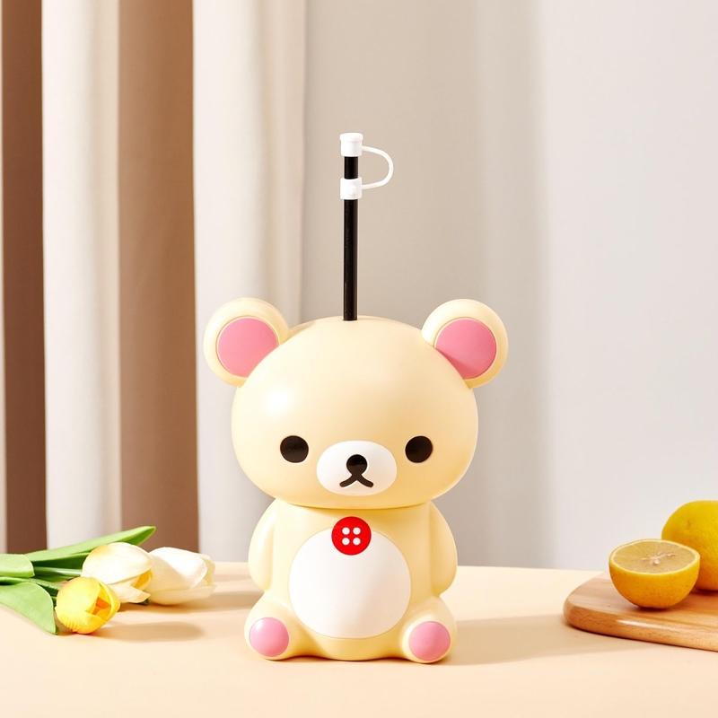 Product Introduction of Japanese Rilakkuma Rilakkuma Cool Drinks Cup Coke Cup High Temperature Resistant 600ml Big Belly Gift 3