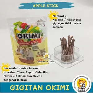 OKIMI Apple Stick Stik Apel Hamster Gigitan Alami Natural Gnawing Wood Batang Kayu Apel Asah Gigi Kelinci Marmut Tupai Chinchilla Dental Care SWT