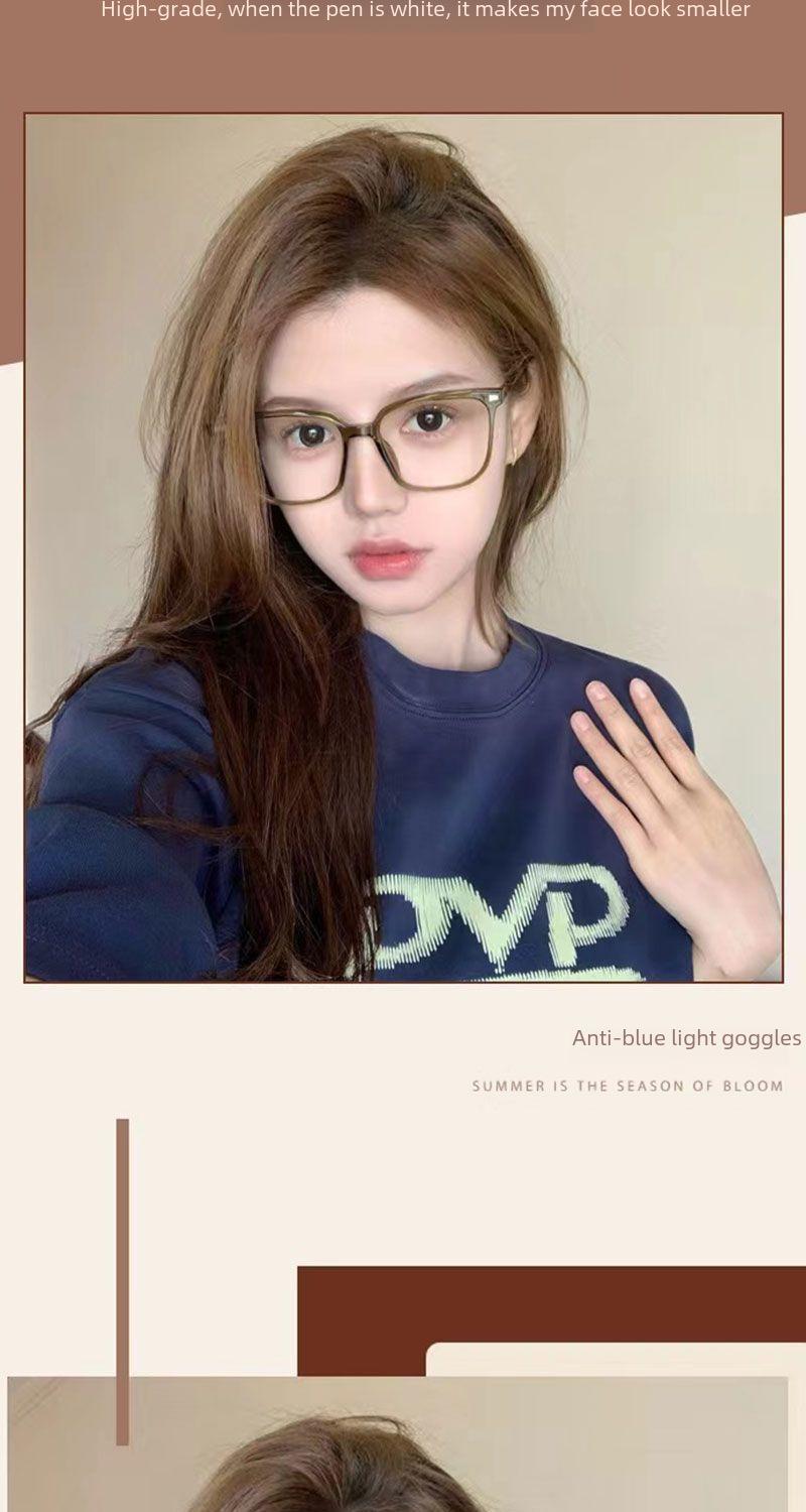 Product Introduction of New Trendy Prescription Glasses Square Frame Ultra-light Non-prescription Glasses TikTok Hot Style Glasses Frame Anti-blue Light Compatible with Prescription PC Material 3