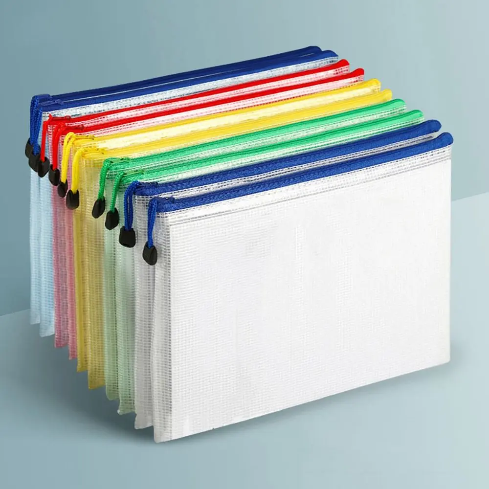 whatter High Quality Thickened Zipper Grid Bag Large-Capacity Transparent File Bag PVC Waterproof Receipt Bag Girls Boys