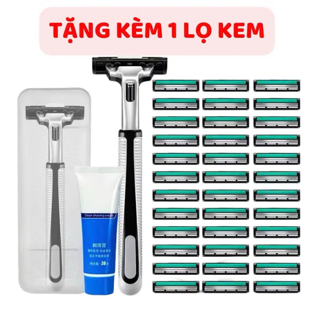 Bộ Dao Cạo Râu 2 Lưỡi Kèm 36 Đầu Thay Tiện Lợi