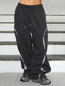 Men's Colorblock Print Trousers, Loose Casual Comfy Straight Leg Trousers for Spring & Fall, Men's Bottoms for Daily Wear, Pants