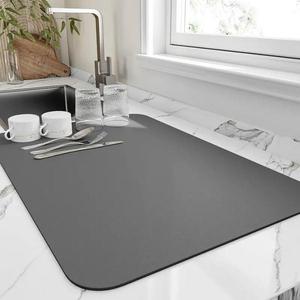 Alfombrilla absorbente de drenaje, 1 unidad; alfombrilla para secado rápido para vasos y platos; alfombrilla para mesa de comedor para hogar, cocina, sala de comedor y dormitorio; bases individuales, Posavasos