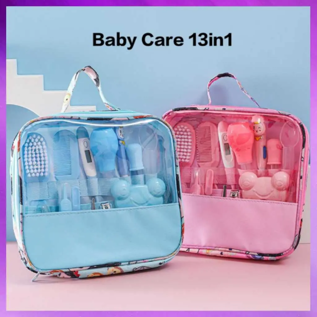 Peralatan Bayi Care Kit 13PCS Potong Gunting Kuku Sisir Rambut Baby Cukur Perawatan Baru Lahir Kado Health Care Thermometer Kit Set 13in1 Cutting Nail baby perlengkapan Perempuan