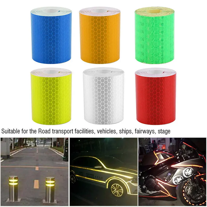 Băng Dính Keo Cảnh Báo An Toàn Tự Dính Phản Quang, Dài 1m, Rộng 5cm, Cho Xe Tải Ô Tô, Cuộn Nhãn Dán Phim 0